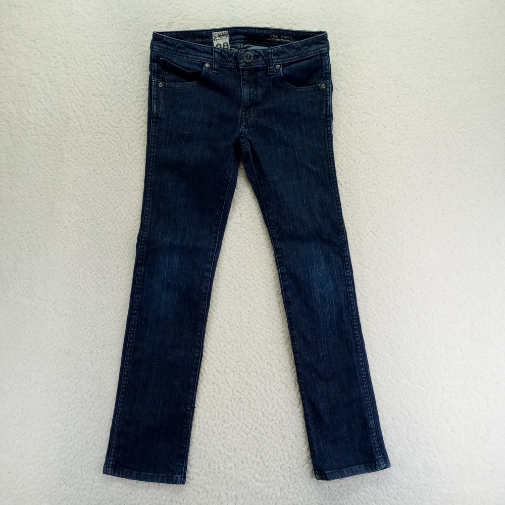 Volcom Juniors Jeans Size 28‎ Dark Wash Straight Leg Denim Pants
